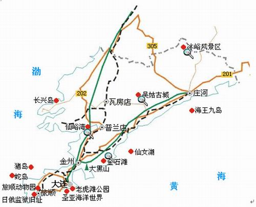 大连市旅游地图